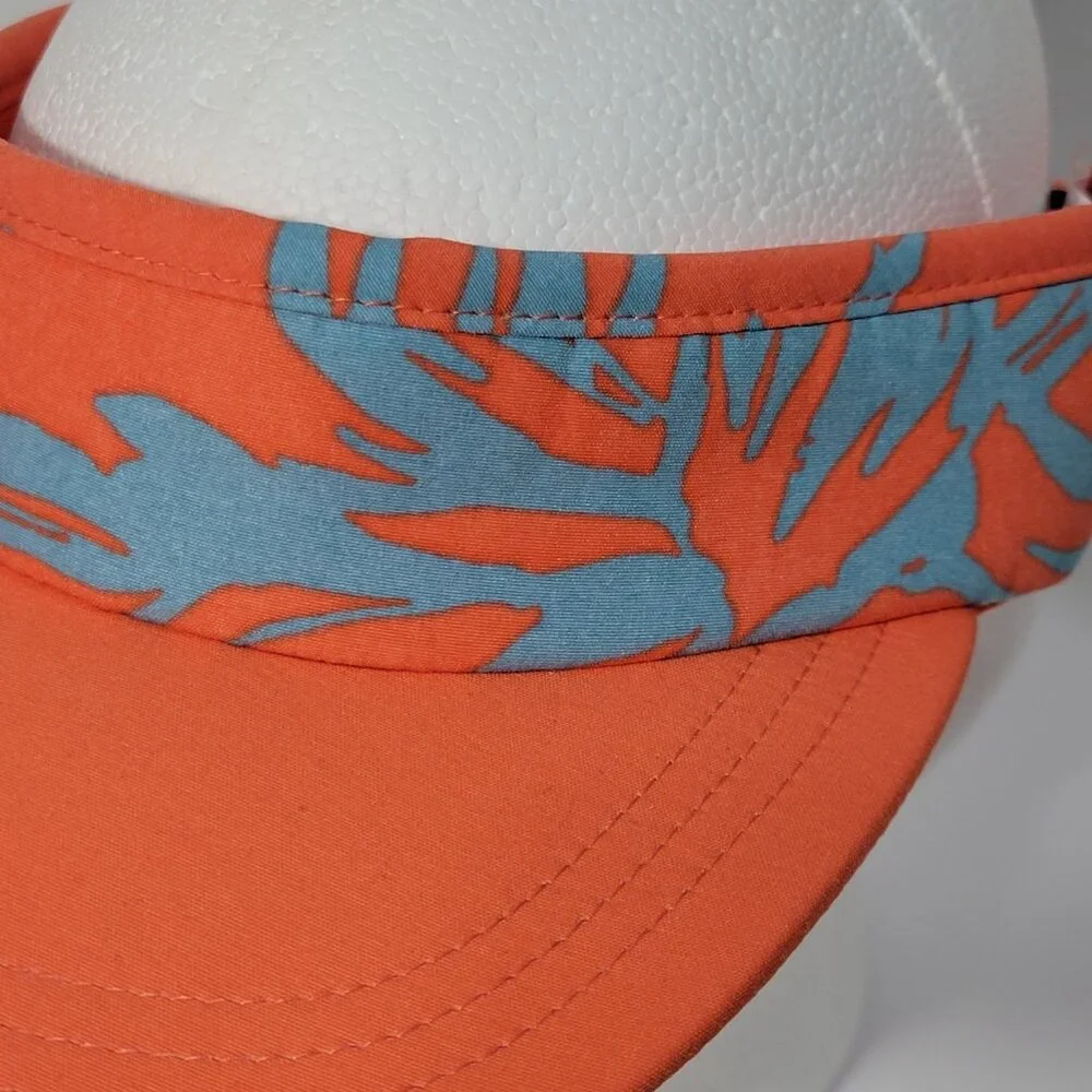 The North Face Sun Visor Orange Tropical Paintbrush Adjustable Golf Running NWOT